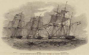 The Lady Kennaway in Tow of the Danish Vessels, Industrie and Nayaden by Nicholas Matthews Condy